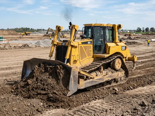 Dozer grading a site